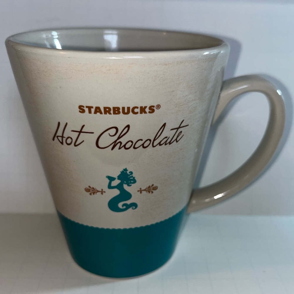 Starbucks 2010 Hot Chocolate Coffee Mug Cup Turquoise Mermaid logo